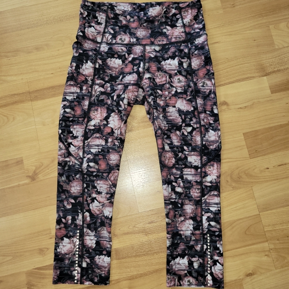NWOT Lululemon Fast & Free Crop II 6 Nulux 19" Peony Multi Nulux